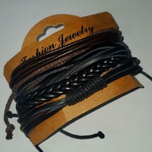Mens Leather Bohemian Style Bracelet